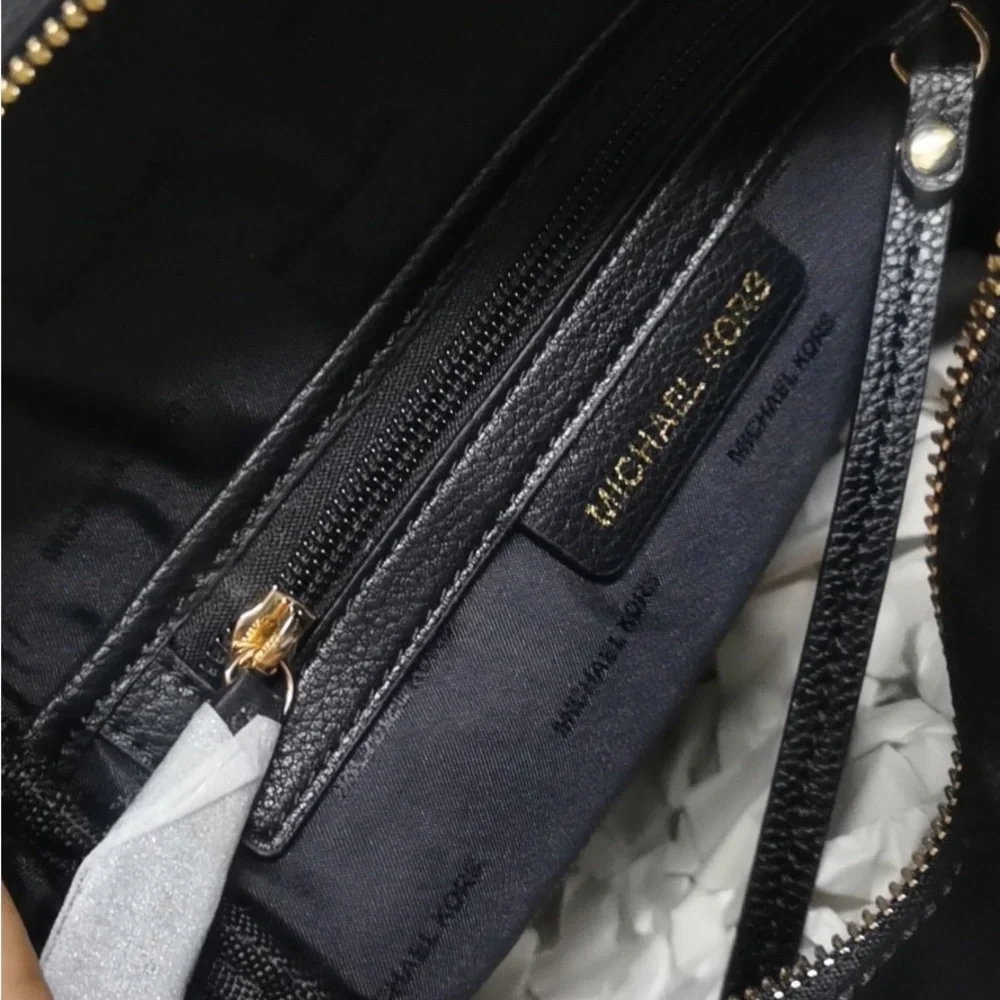 Michael Kors Black and Gold Leather Crossbody Bag - Picture 5 of 6